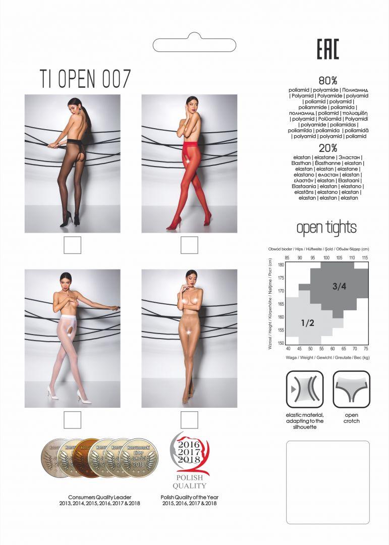 TI007R Collants ouverts 20 DEN – Rouge