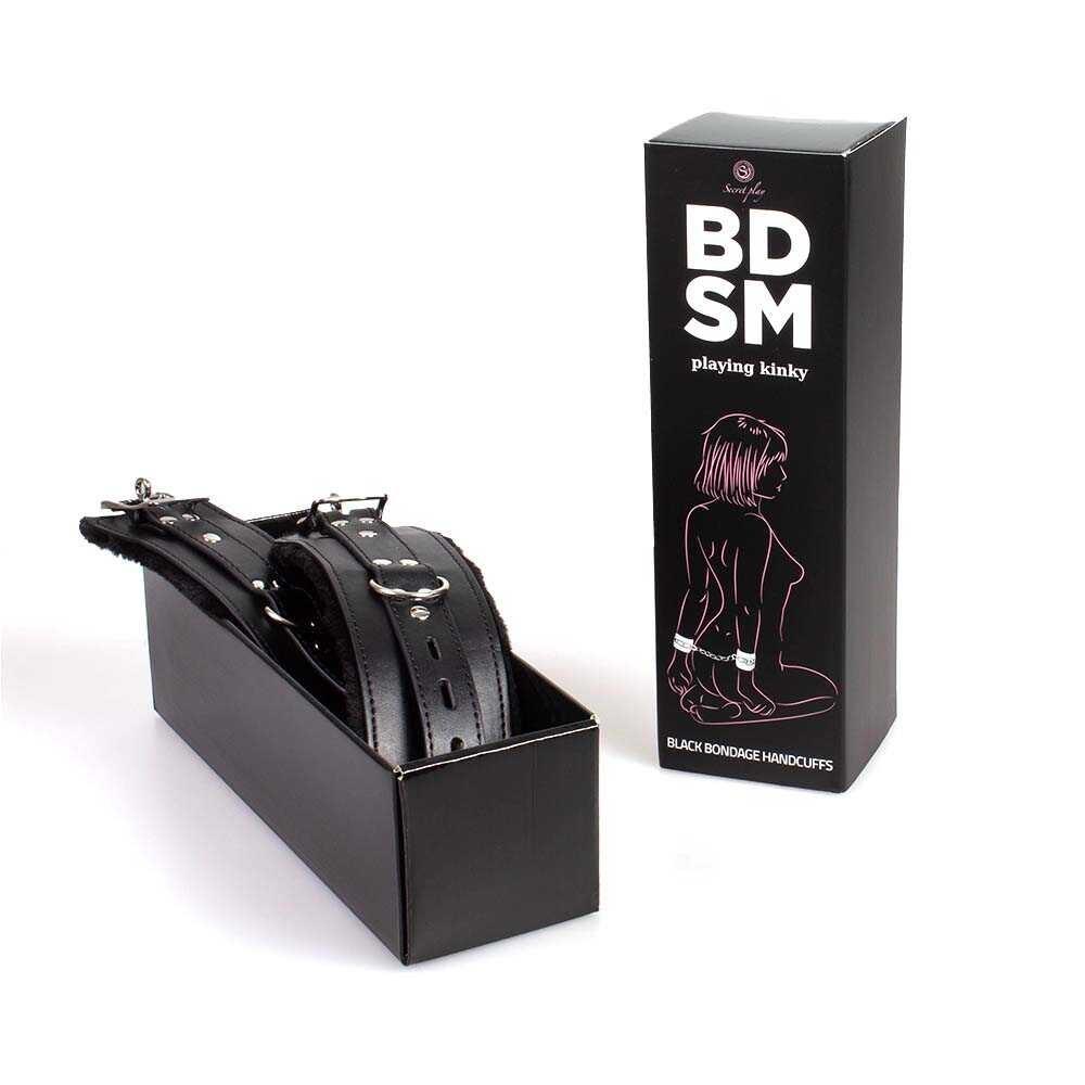 Menottes de bondage noires – Secret play – BDSM collection