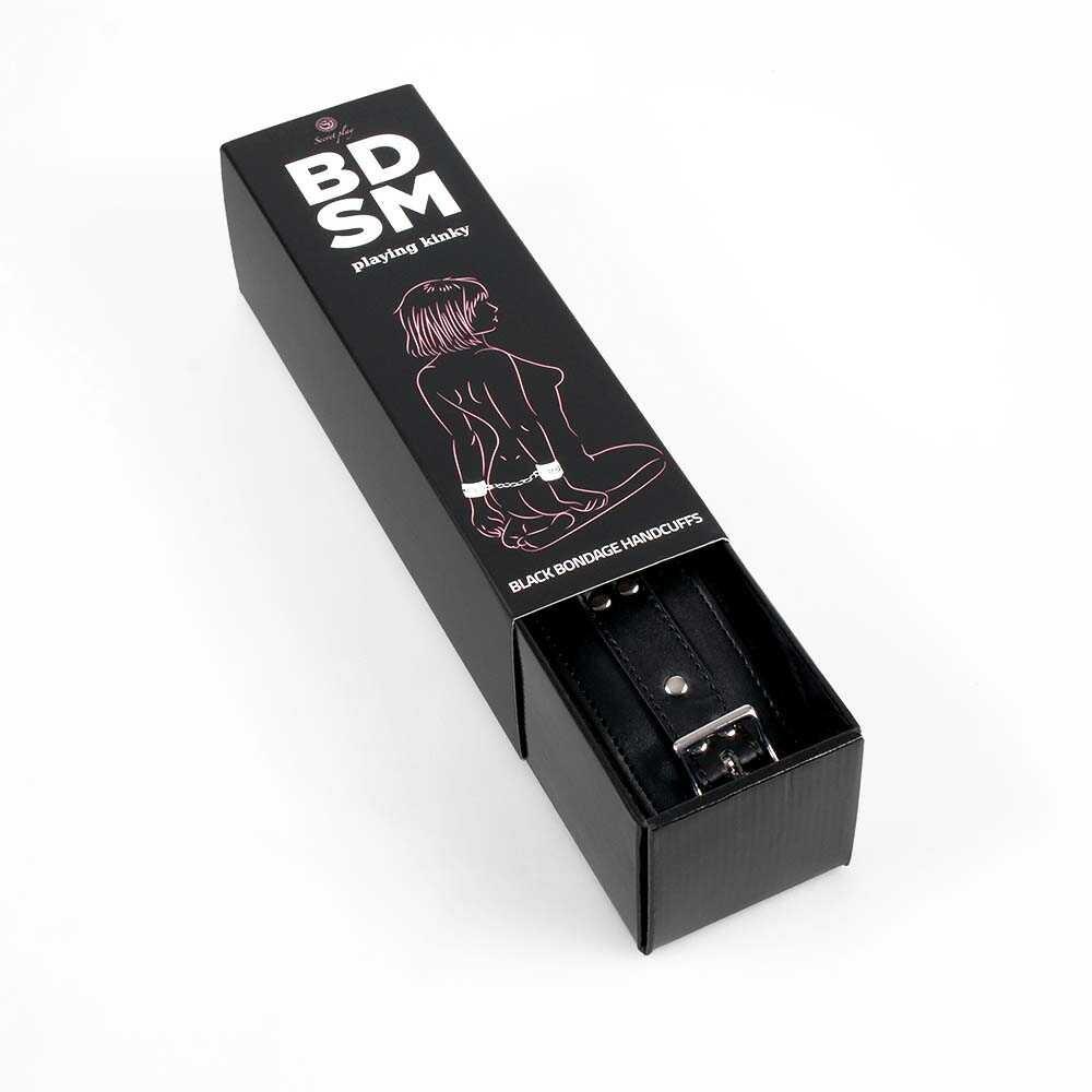 Menottes de bondage noires – Secret play – BDSM collection