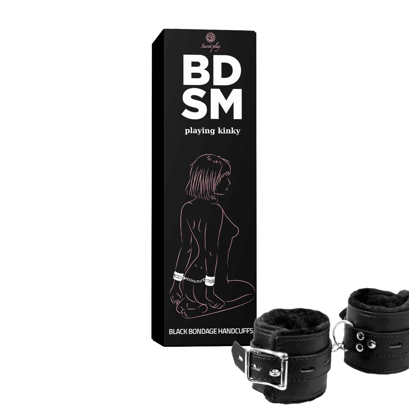 Menottes de bondage noires – Secret play – BDSM collection