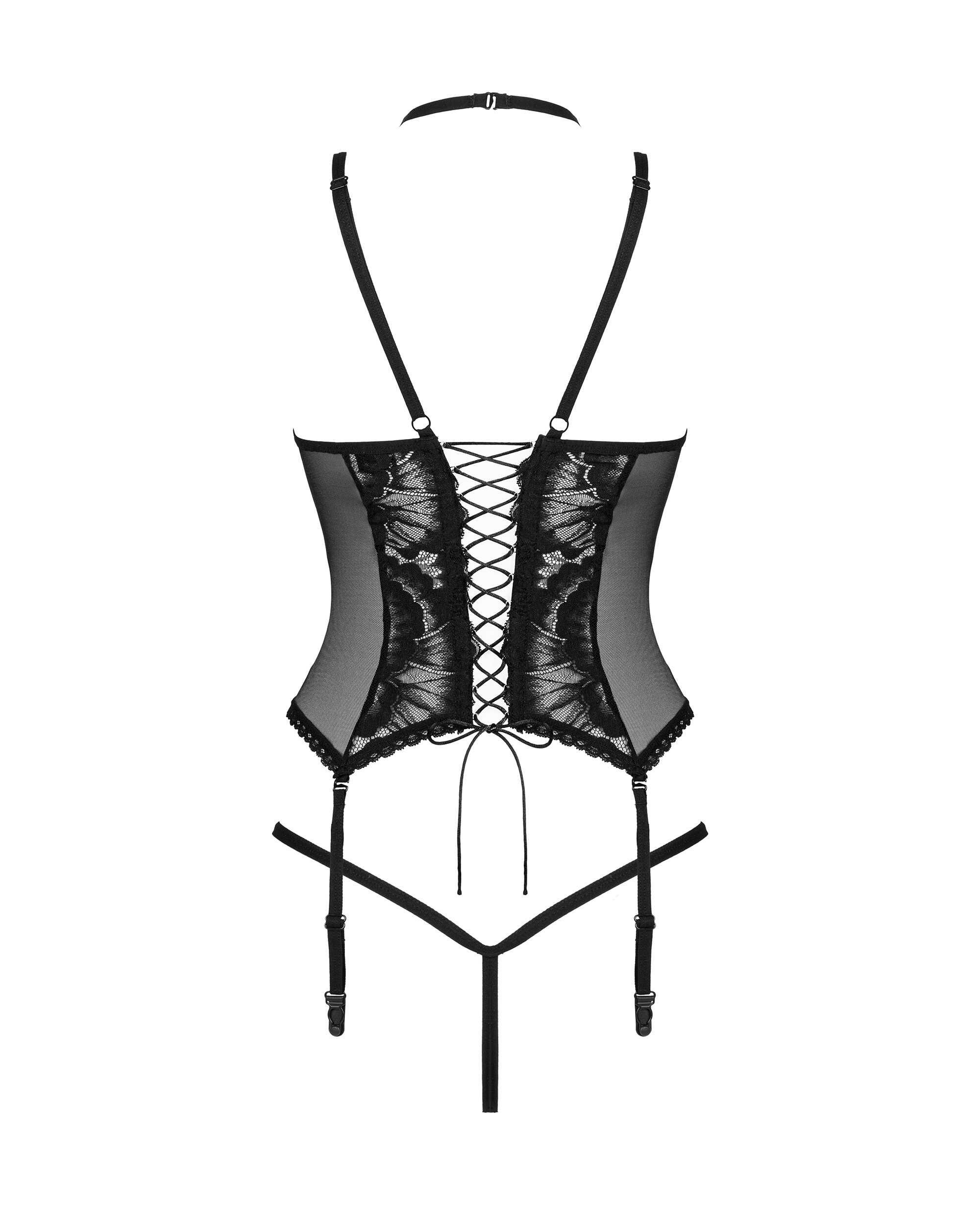 Alessya Corset et string noir