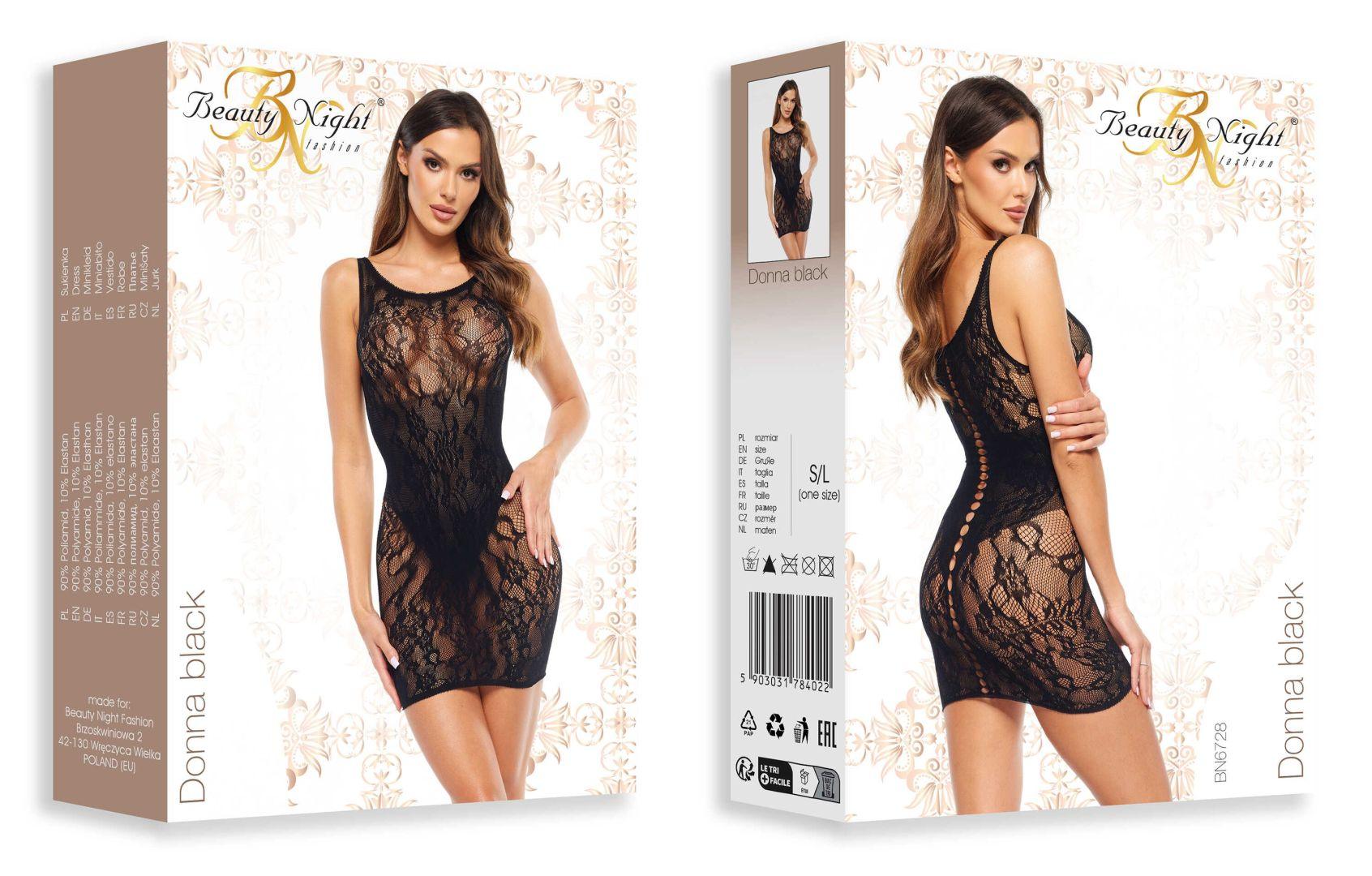 Donna robe lingerie – Noire