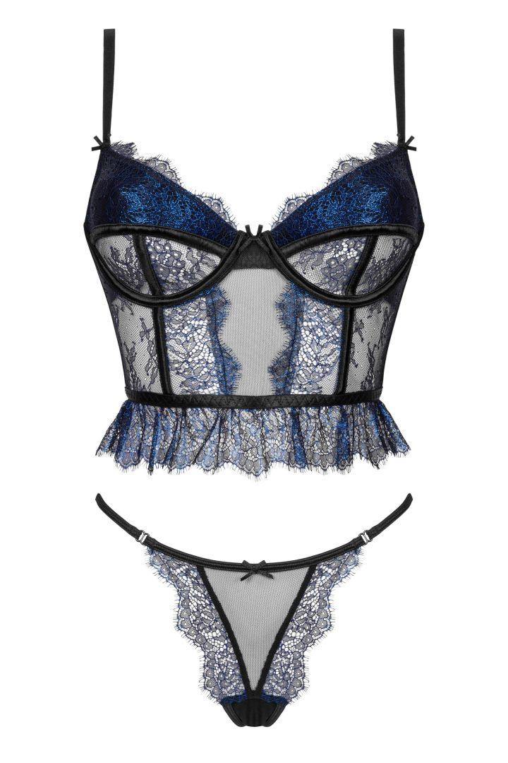 Saphira ensemble 2 pièces – noir et bleu