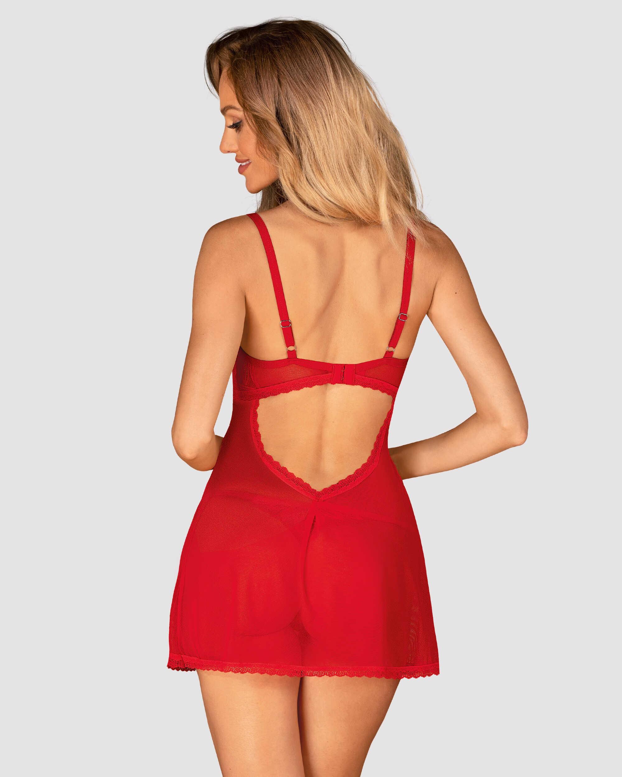 Chilisa babydoll et string – Rouge