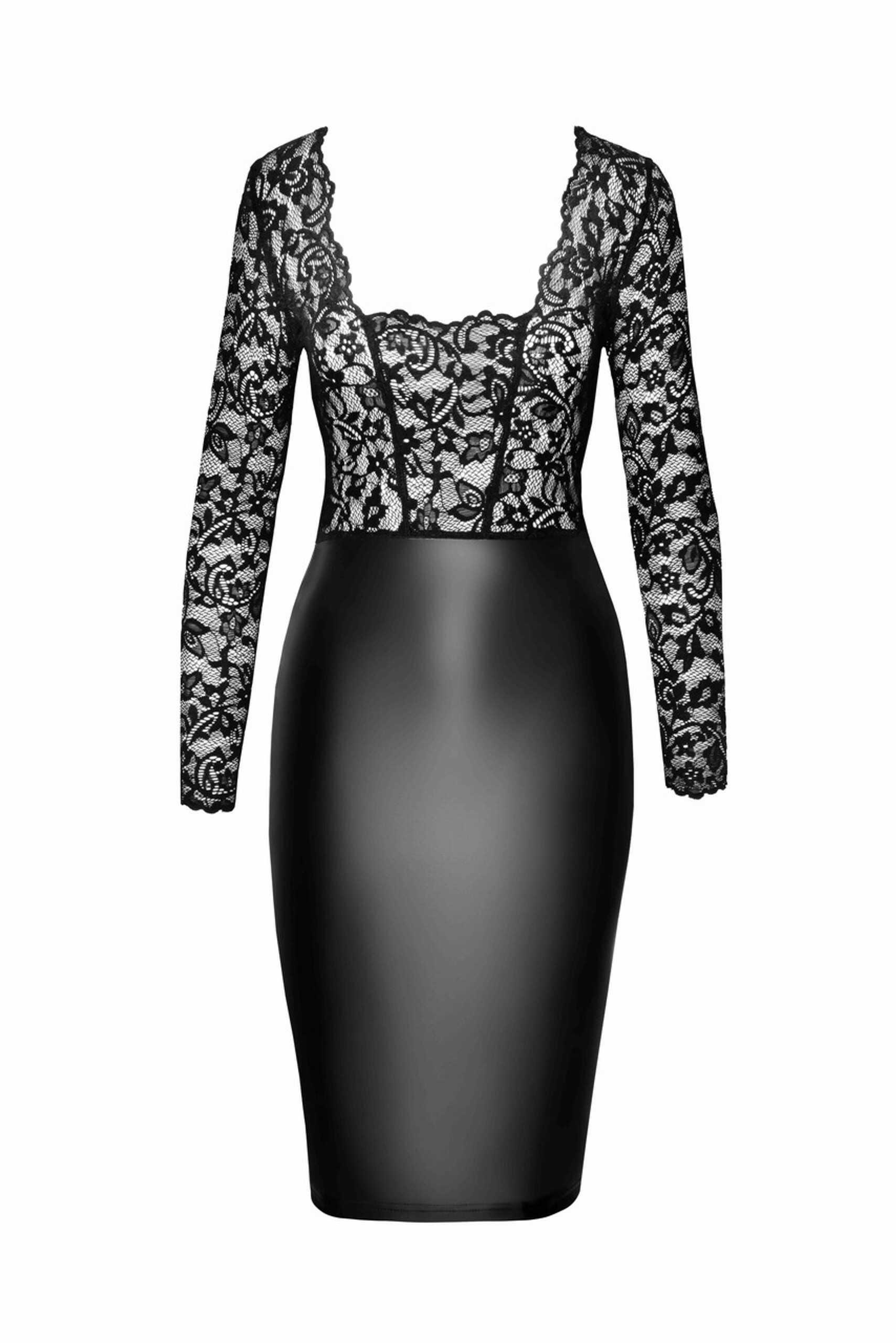 F295 Euphoria Robe midi en dentelle et wetlook