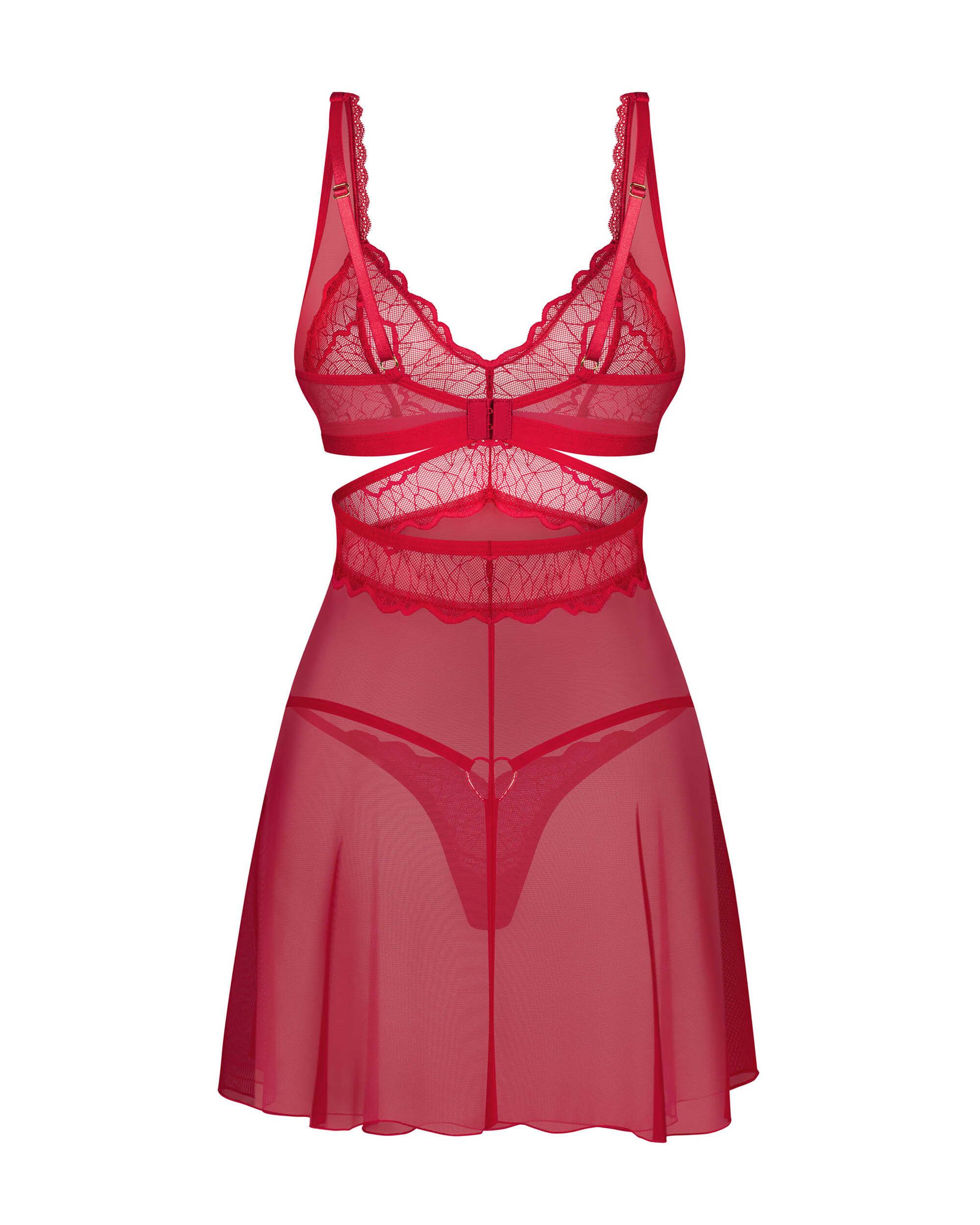 Cupide Desir babydoll et String – Rouge