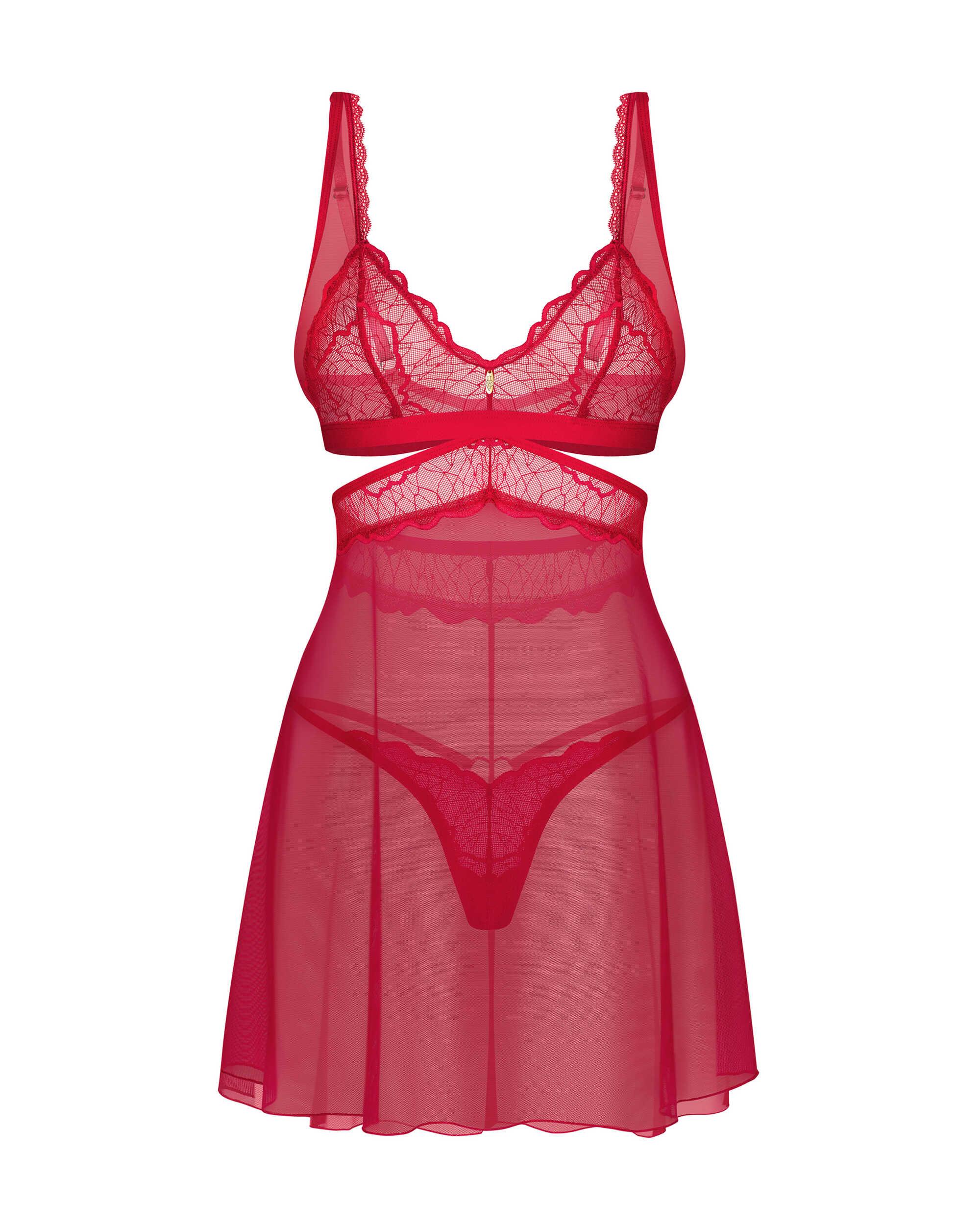 Cupide Desir babydoll et String – Rouge