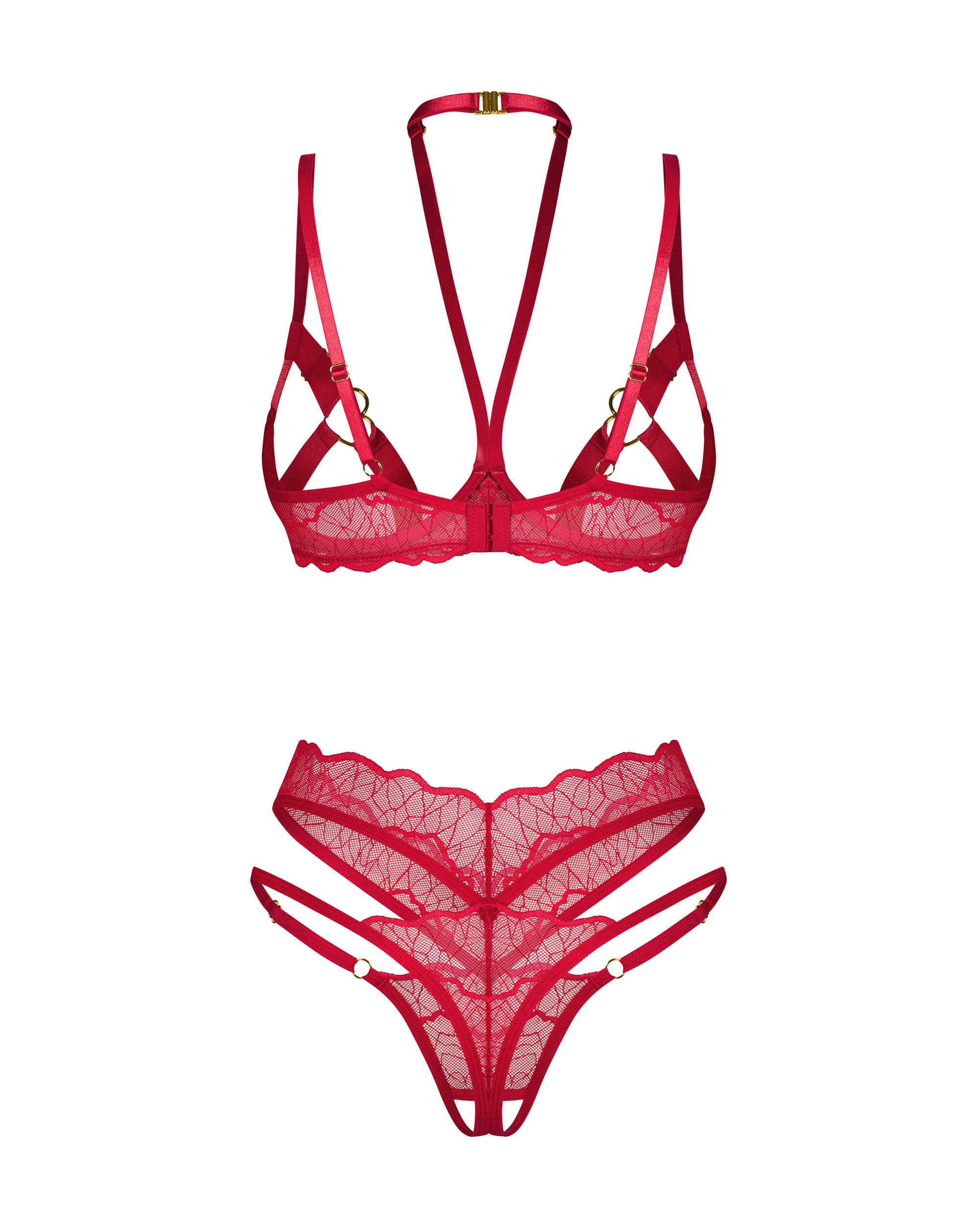 Cupide desir ensemble 2 pièces ouvert – Rouge