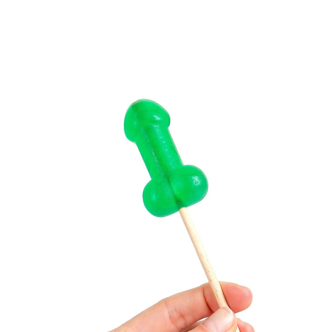 Sucette candy pénis à la menthe avec effet froid