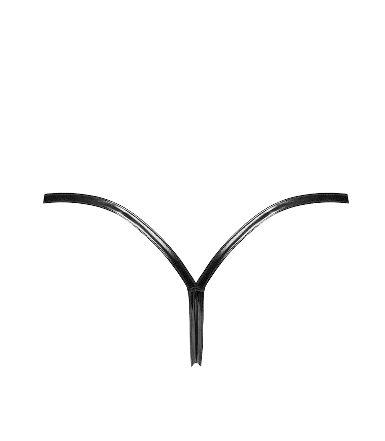 P014 Dominae String en PVC avec fermeture argentée