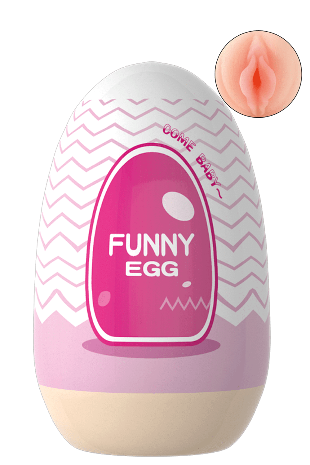 Gaine Masturbatrice Réutilisable FUNNY EGG – Design Réaliste Vagin lèvres épaisses