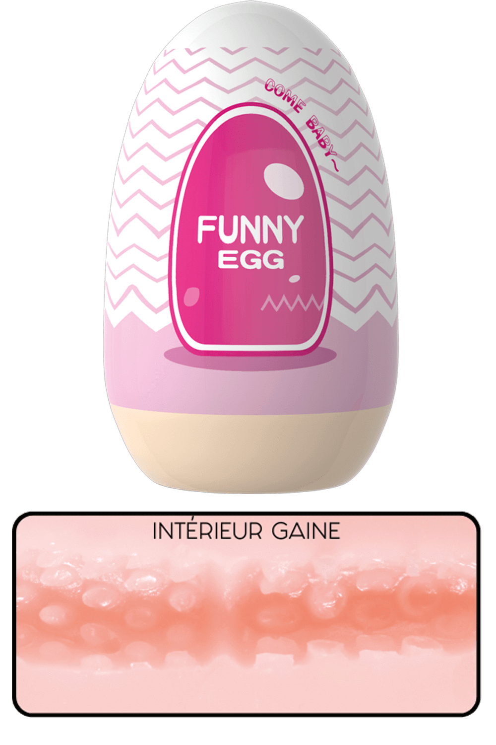 Gaine Masturbatrice Réutilisable FUNNY EGG – Design Réaliste Vagin lèvres épaisses