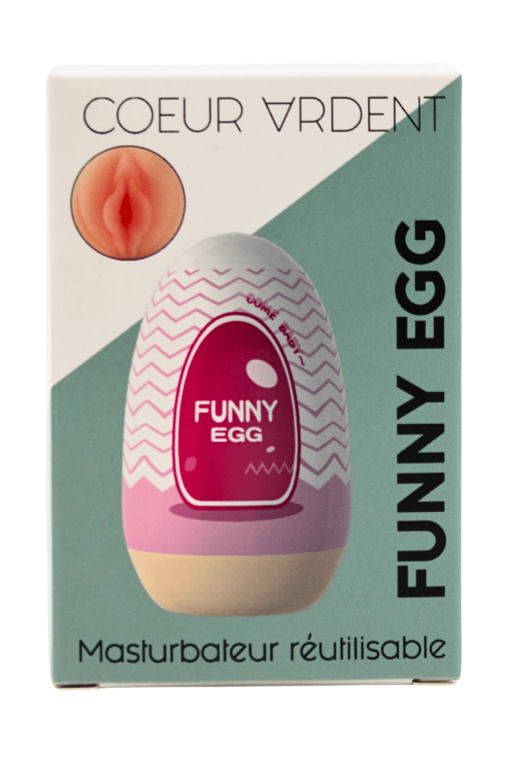 Gaine Masturbatrice Réutilisable FUNNY EGG – Design Réaliste Vagin lèvres épaisses