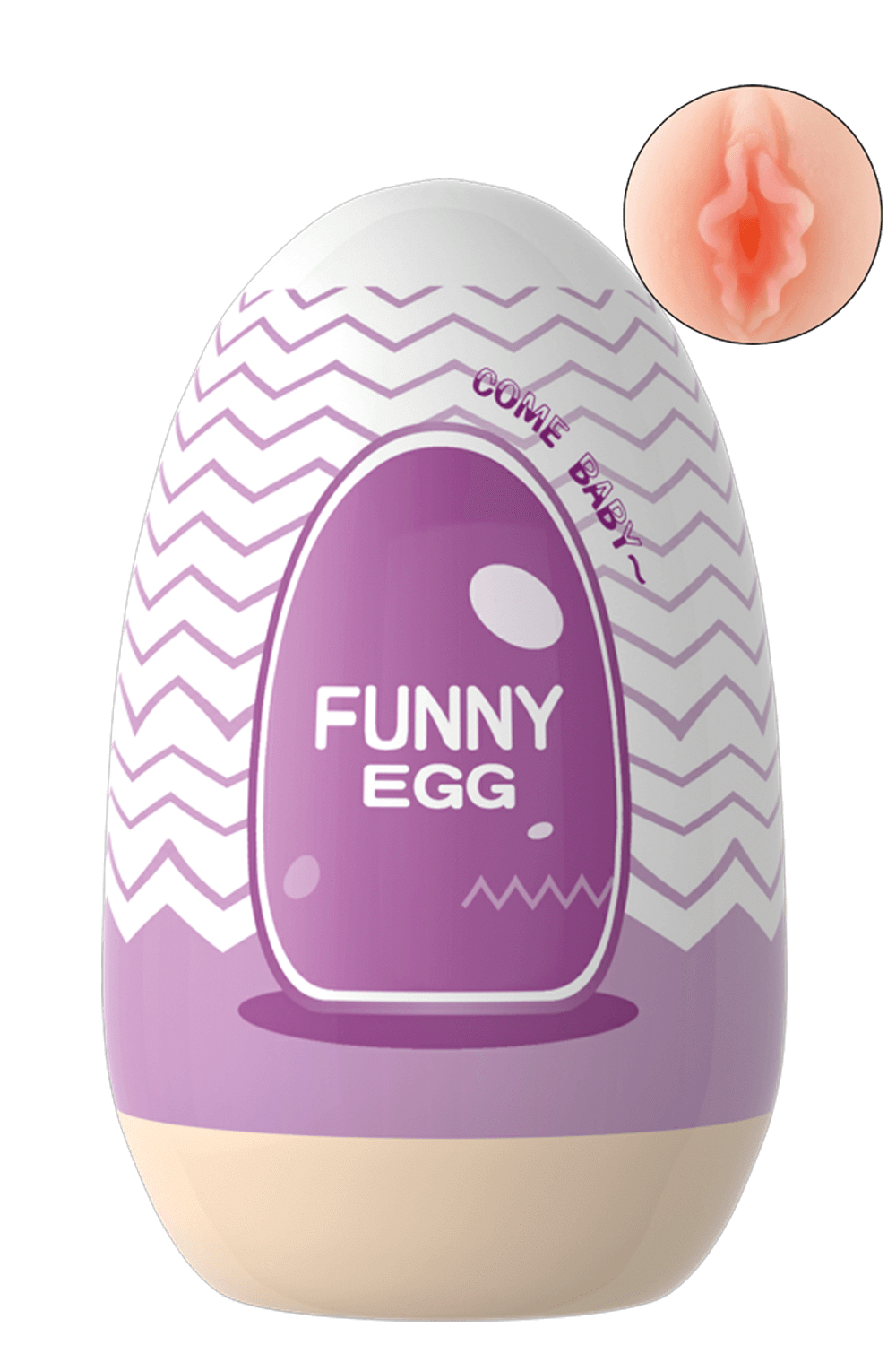 Gaine Masturbatrice Réutilisable FUNNY EGG – Design Réaliste Vagin lèvres charnus
