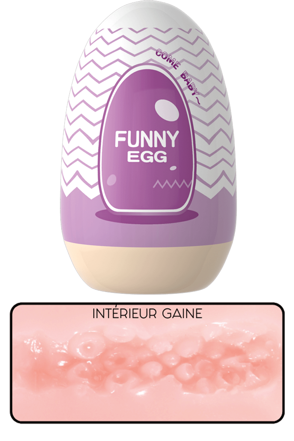 Gaine Masturbatrice Réutilisable FUNNY EGG – Design Réaliste Vagin lèvres charnus