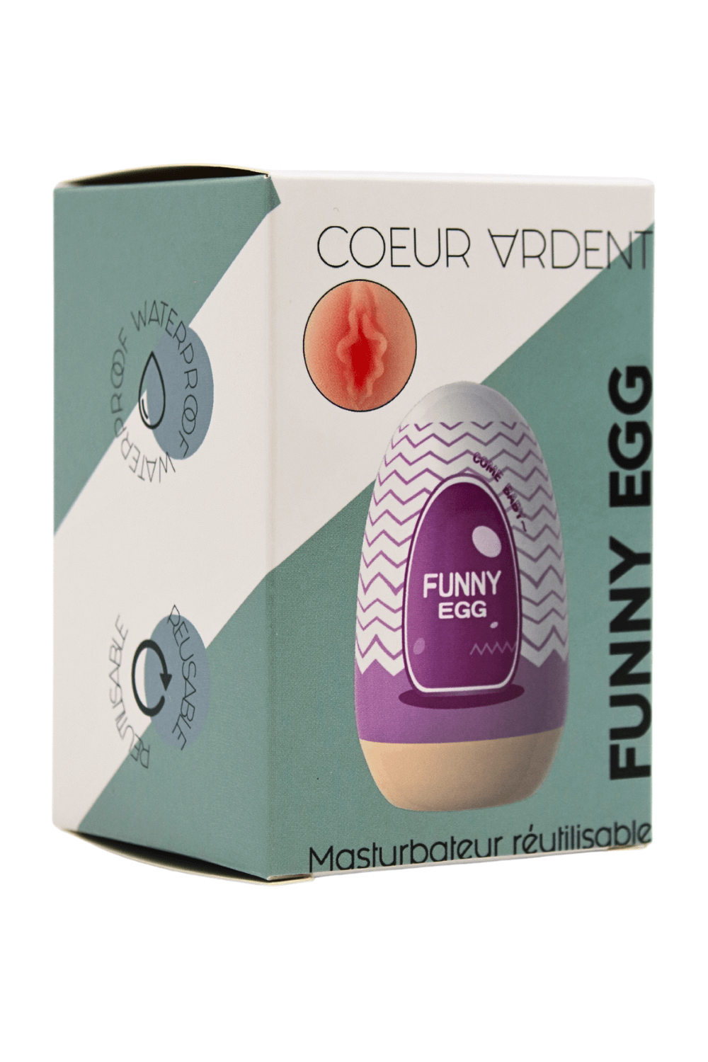 Gaine Masturbatrice Réutilisable FUNNY EGG – Design Réaliste Vagin lèvres charnus