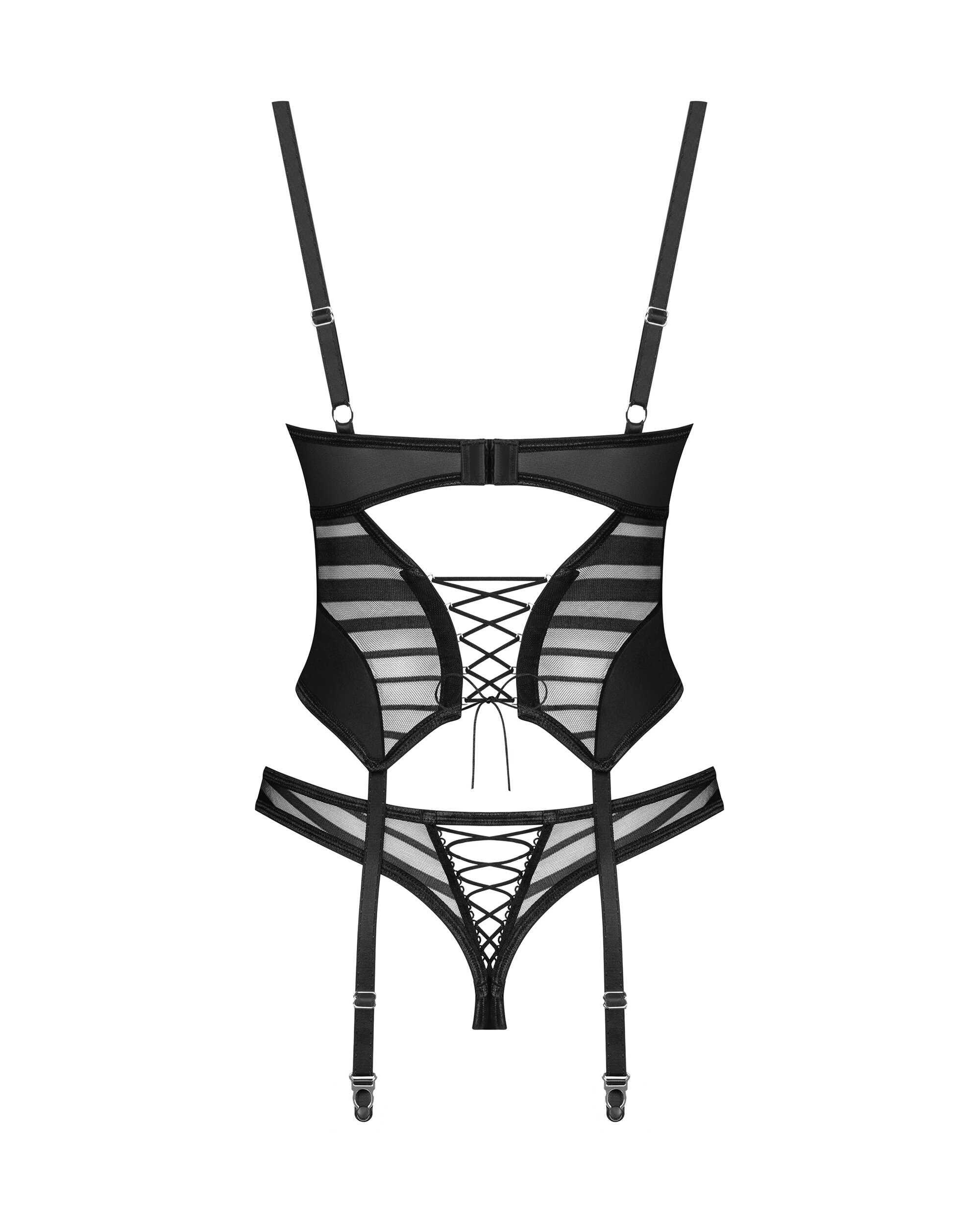 Lune Bellis corset et string – Noirs