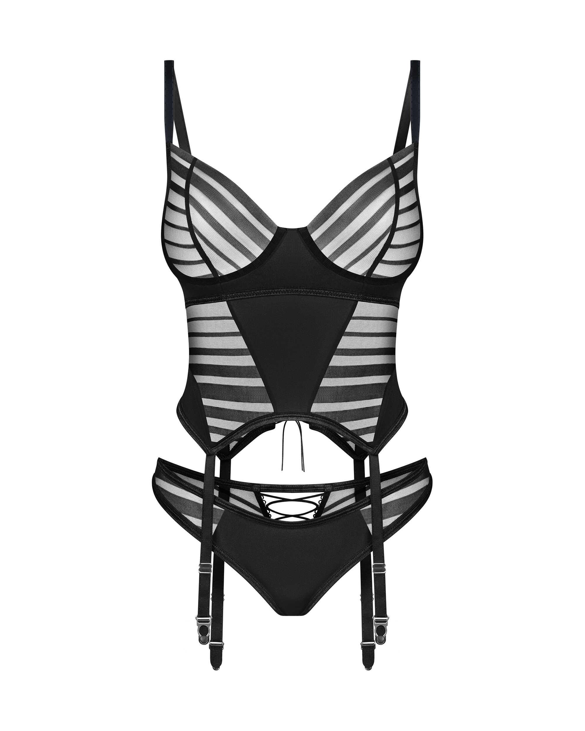 Lune Bellis corset et string – Noirs