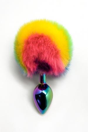 plug pompon arc-en-ciel m – vue 3